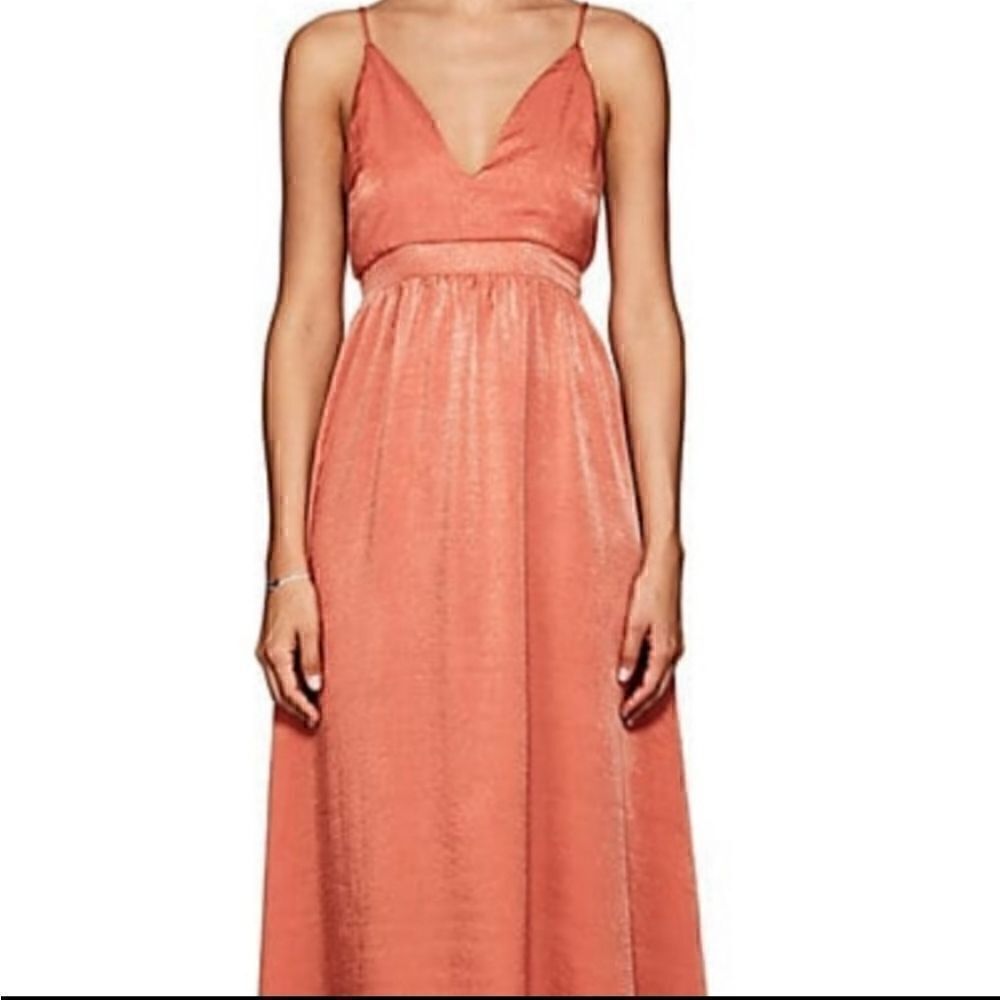 FiveSeventyFive Charmeuse V-neck Maxi Dress